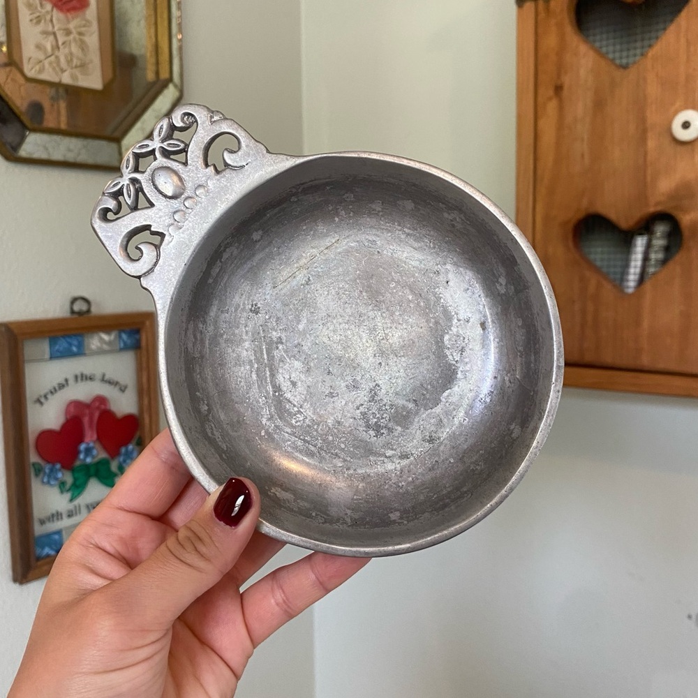 Pewter Porringer Silver Dish